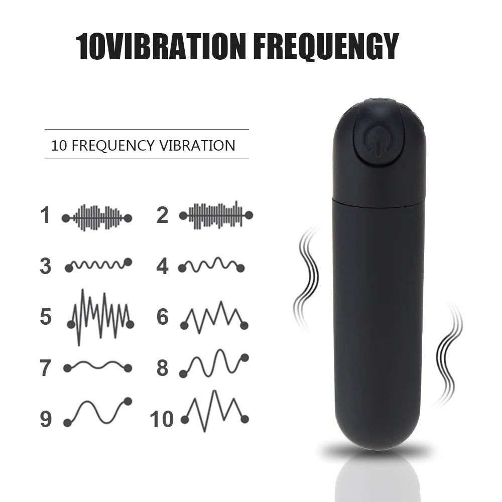 Bullet Vibrator Clitoris and G-Spot Stimulator Nipple Vibrate Massager Vibrating Wand Orgasm Vagina Dildo 10 Speeds for Travel