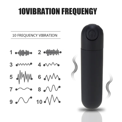 Bullet Vibrator Clitoris and G-Spot Stimulator Nipple Vibrate Massager Vibrating Wand Orgasm Vagina Dildo 10 Speeds for Travel