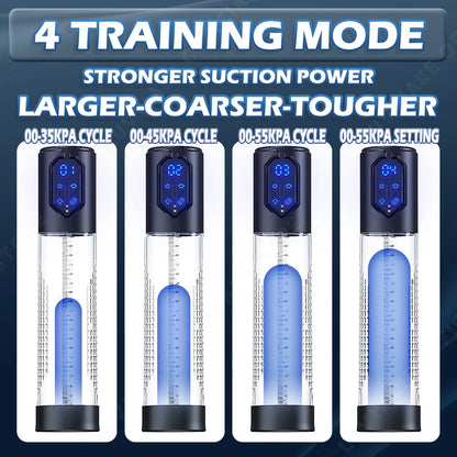IPX7 Waterproof Electric Penis Pump for Enlargement Man Vacuum Pump Enlargement Extend Pump 4 Suction Levels 2 Silicone Sleeves